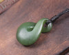 Twist or Pikorua carved from Hapopo Pounamu - NZ Greenstone