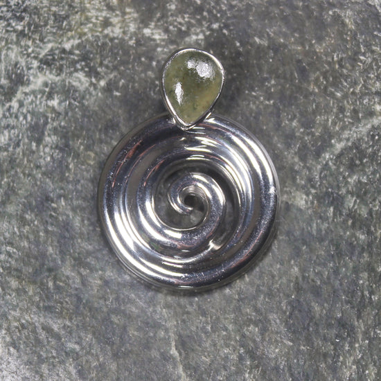 Sterling Silver and Pounamu Koru Pendant