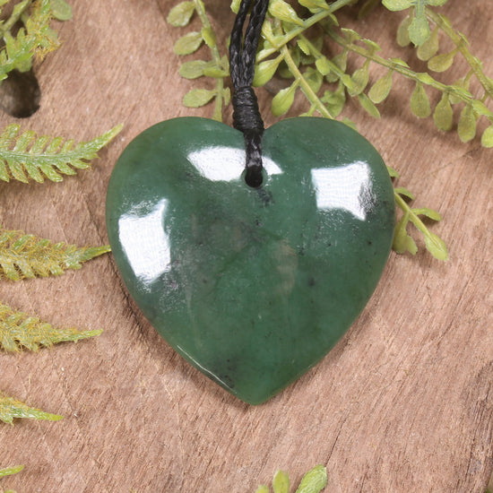 Heart carved from Hapopo Pounamu - NZ Greenstone