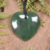 Heart carved from Hapopo Pounamu - NZ Greenstone