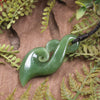 Hapopo Pounamu Koru Twist Pendant - NZ Greenstone