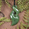 Hapopo Pounamu Koru Twist Pendant - NZ Greenstone