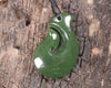 Hei Matau or Fish Hook carved from Hapopo Pounamu - NZ Greenstone