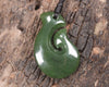 Hei Matau or Fish Hook carved from Hapopo Pounamu - NZ Greenstone