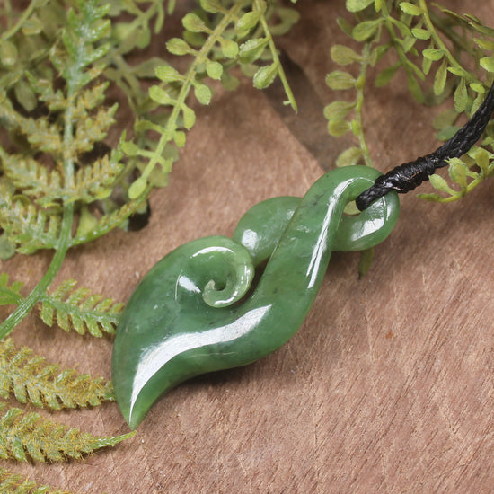 Twist carved from Hapopo Pounamu - NZ Greenstone