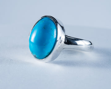 Kingman Mine Turquoise Sterling Silver Ring S7 (S606)