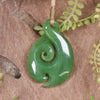 Twist or Pikorua carved from Hapopo Pounamu - NZ Greenstone