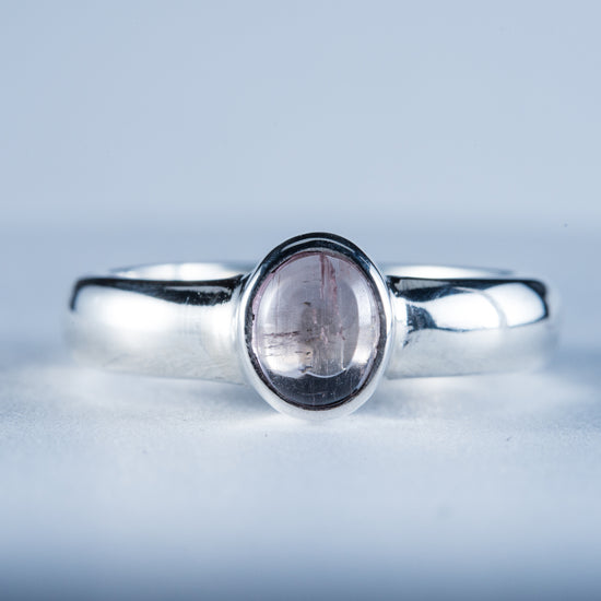 Pink Tourmaline sterling silver ring
