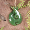 Twist or Pikorua carved from Hapopo Pounamu - NZ Greenstone