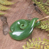 Twist or Pikorua carved from Hapopo Pounamu - NZ Greenstone