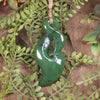 Hapopo Pounamu Koru Twist Pendant - NZ Greenstone