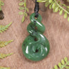 Hapopo Pounamu Koru Twist Pendant - NZ Greenstone