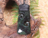 Nz Greenstone Large Toki With Koru Pendant (ba609) Rimu Pounamu 