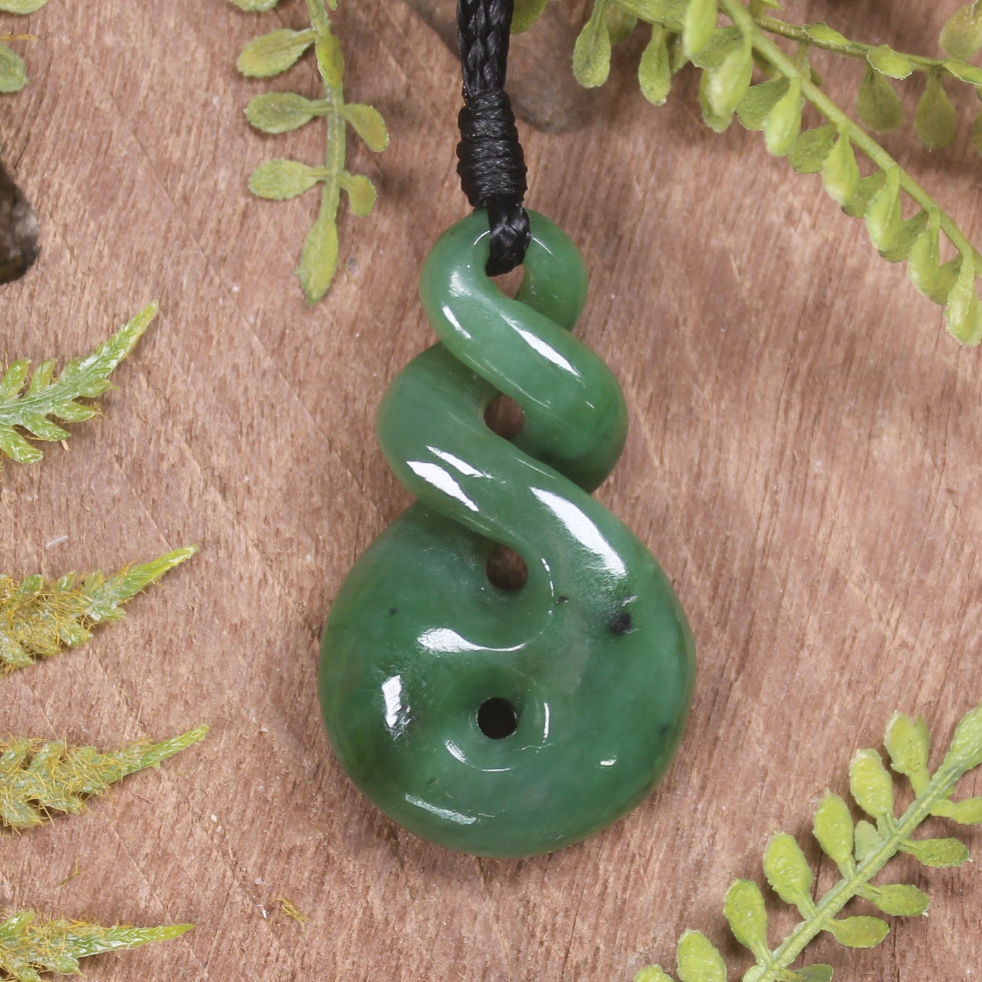 Hapopo Pounamu Koru Twist Pendant - NZ Greenstone