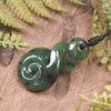 Twist or Pikorua carved from Hapopo Pounamu - NZ Greenstone
