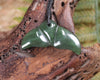 Whale tail carved from Hapopo Pounamu - NZ Greenstone