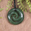 NZ Greenstone Small Koru Pendant (BX612) Kawakawa Pounamu