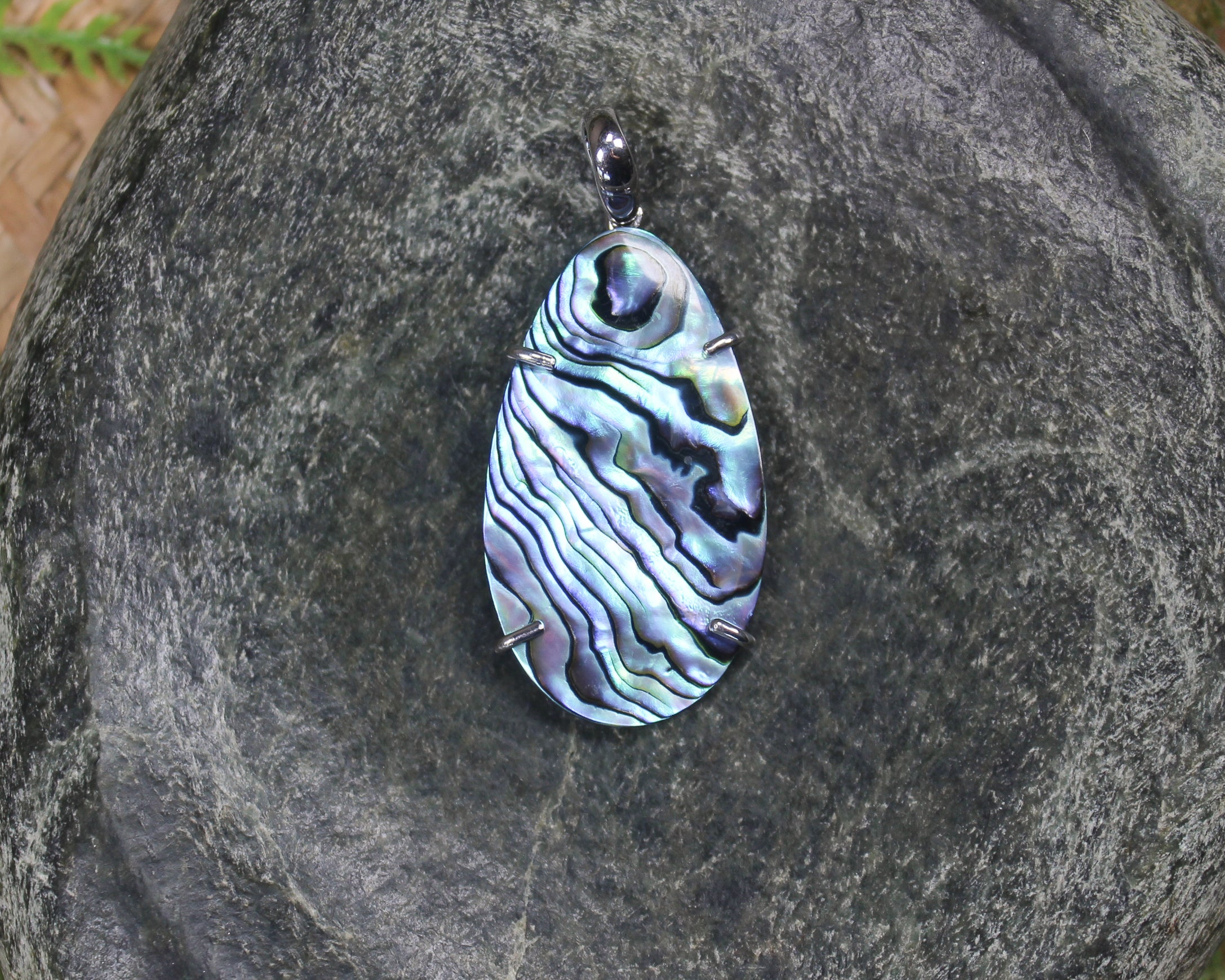 Sterling Silver necklace pendant with Paua Shell