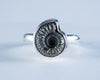 Ammonite Pyrite Sterling Silver Ring
