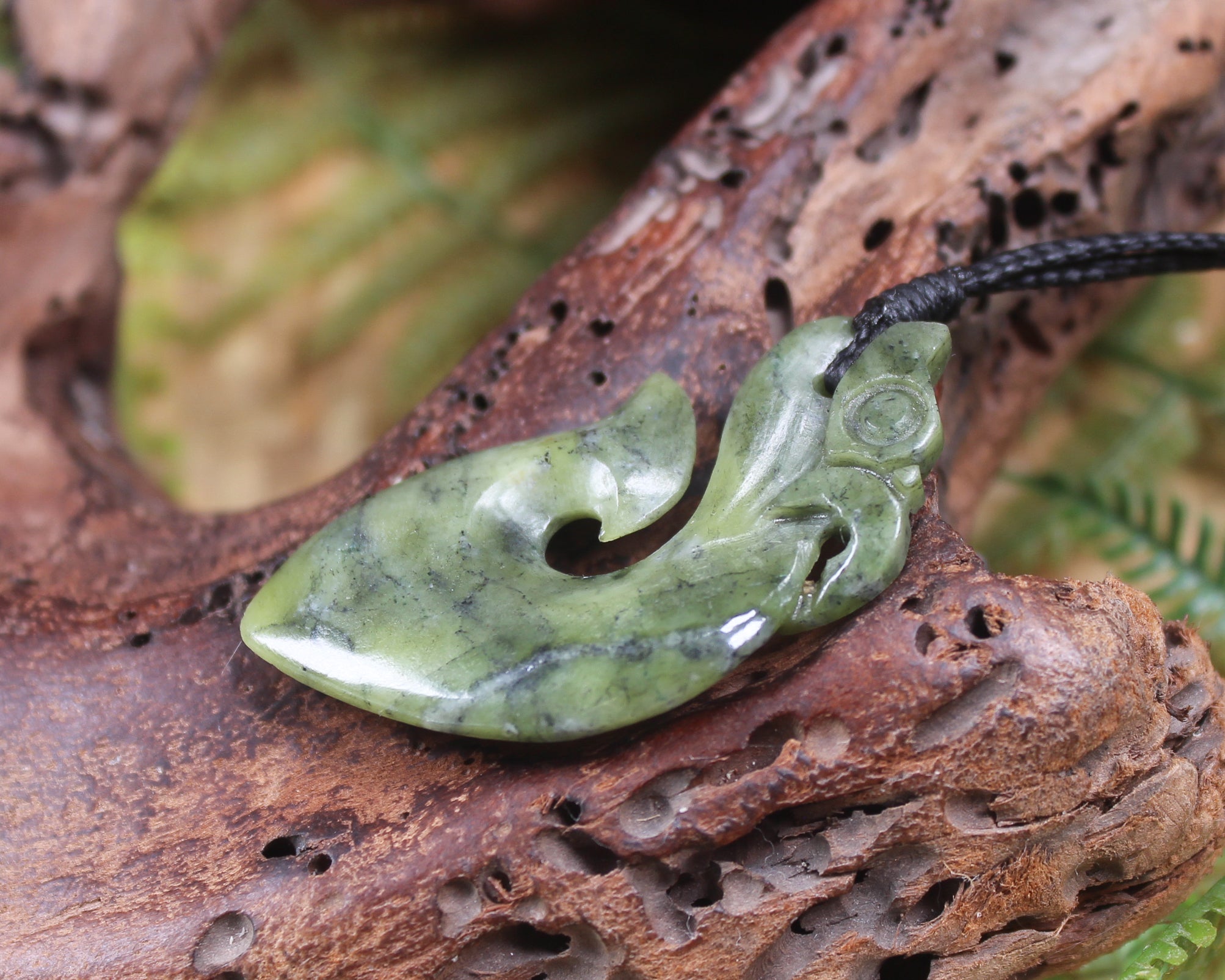 Manaia pendant carved from NZ Serpentine