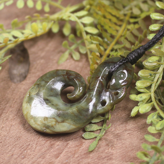 Manaia pendant carved from Rimu Pounamu - NZ Greenstone