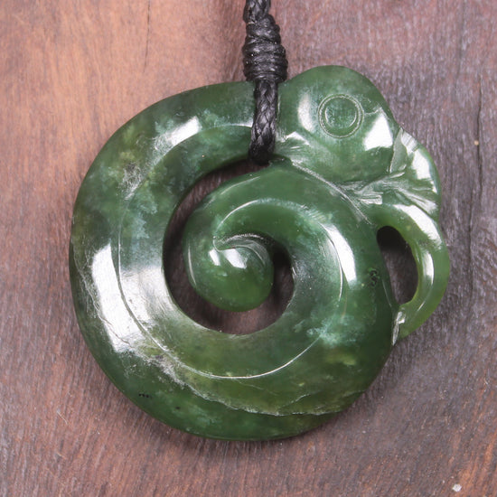 Koropepe carved from Kawakawa Pounamu - NZ Greenstone