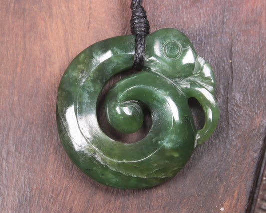 Koropepe carved from Kawakawa Pounamu - NZ Greenstone