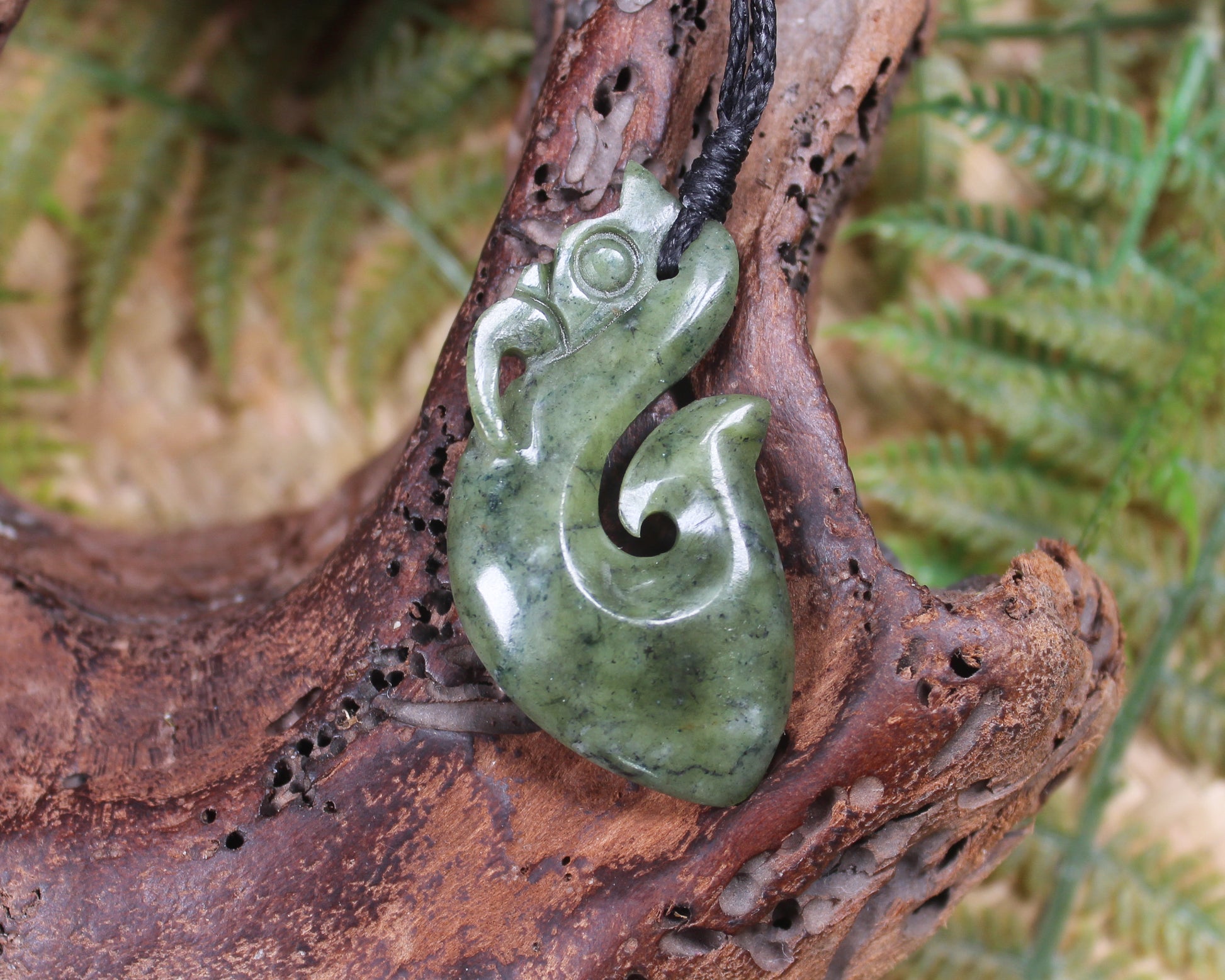 Manaia pendant carved from NZ Serpentine