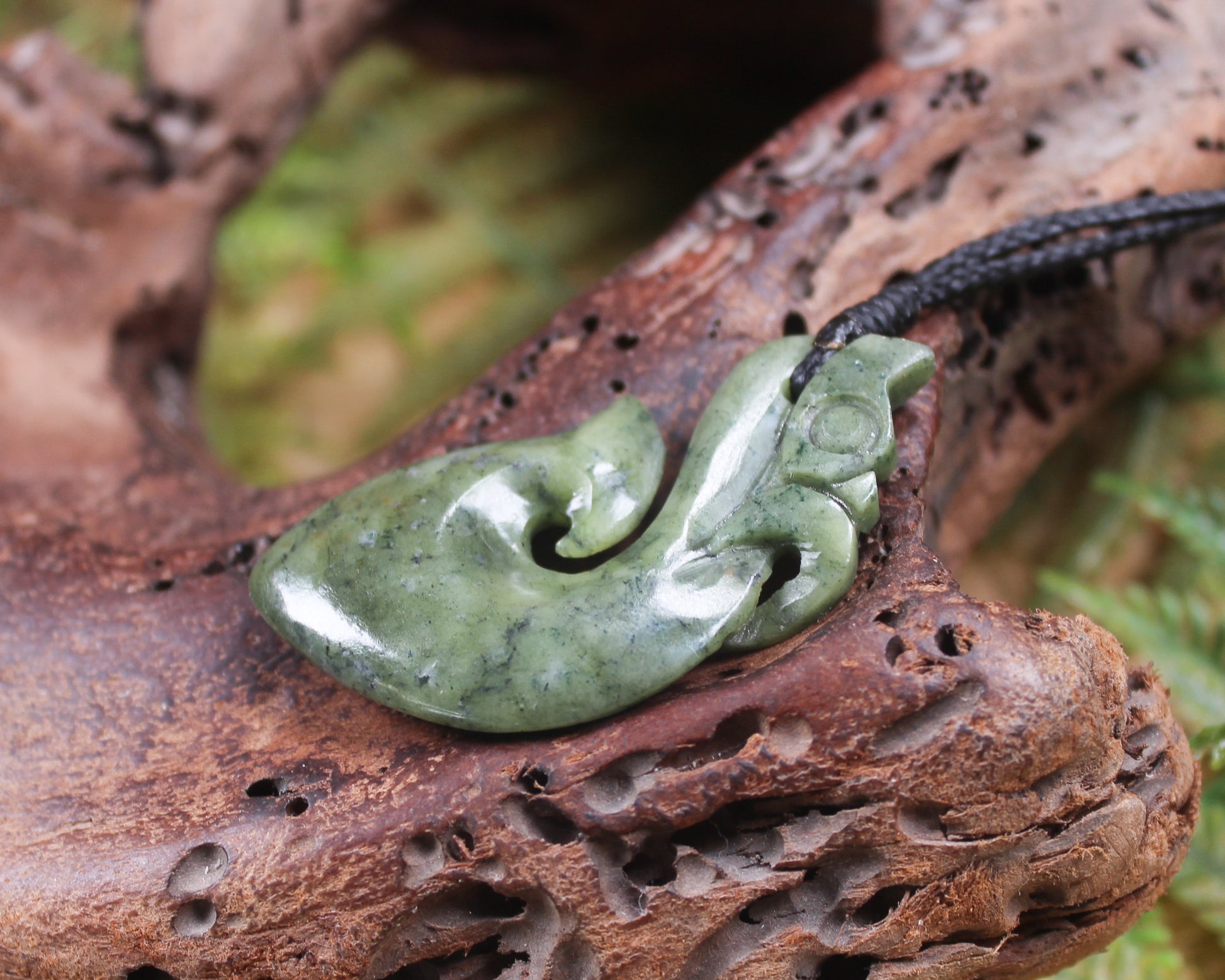 Manaia pendant carved from NZ Serpentine