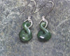 Twist Earrings carved from Hapopo Pounamu - NZ Greenstone