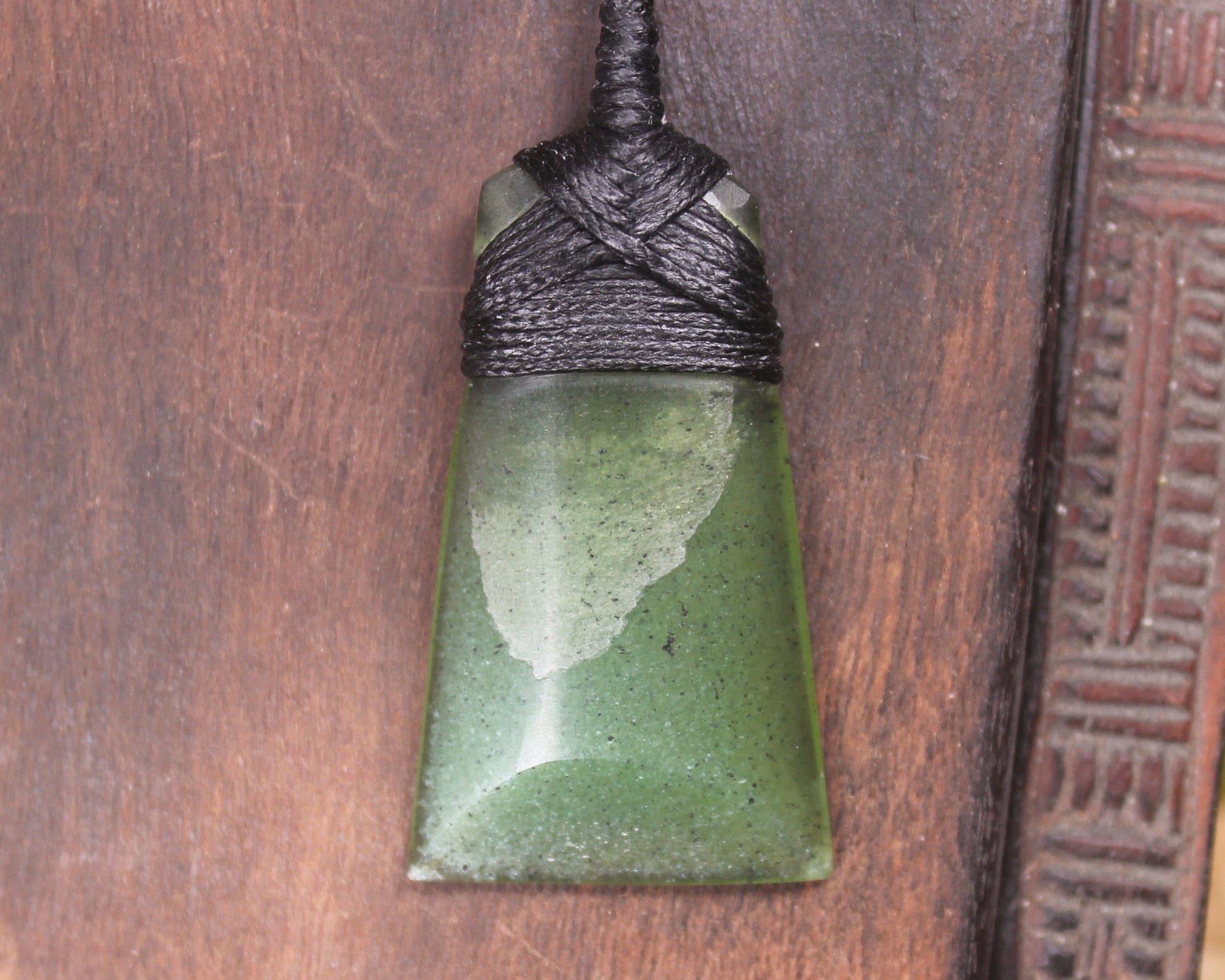 Toki or Adze Pendant carved from Tangiwai Pounamu - NZ Greenstone