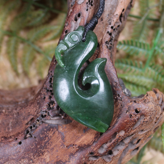Manaia carved from Kawakawa Pounamu - NZ Greenstone