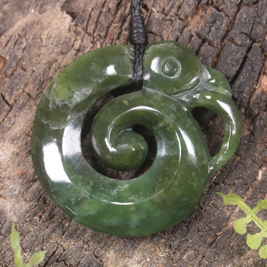 Koropepe carved from Kawakawa Pounamu - NZ Greenstone