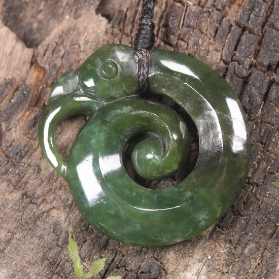 Koropepe carved from Kawakawa Pounamu - NZ Greenstone