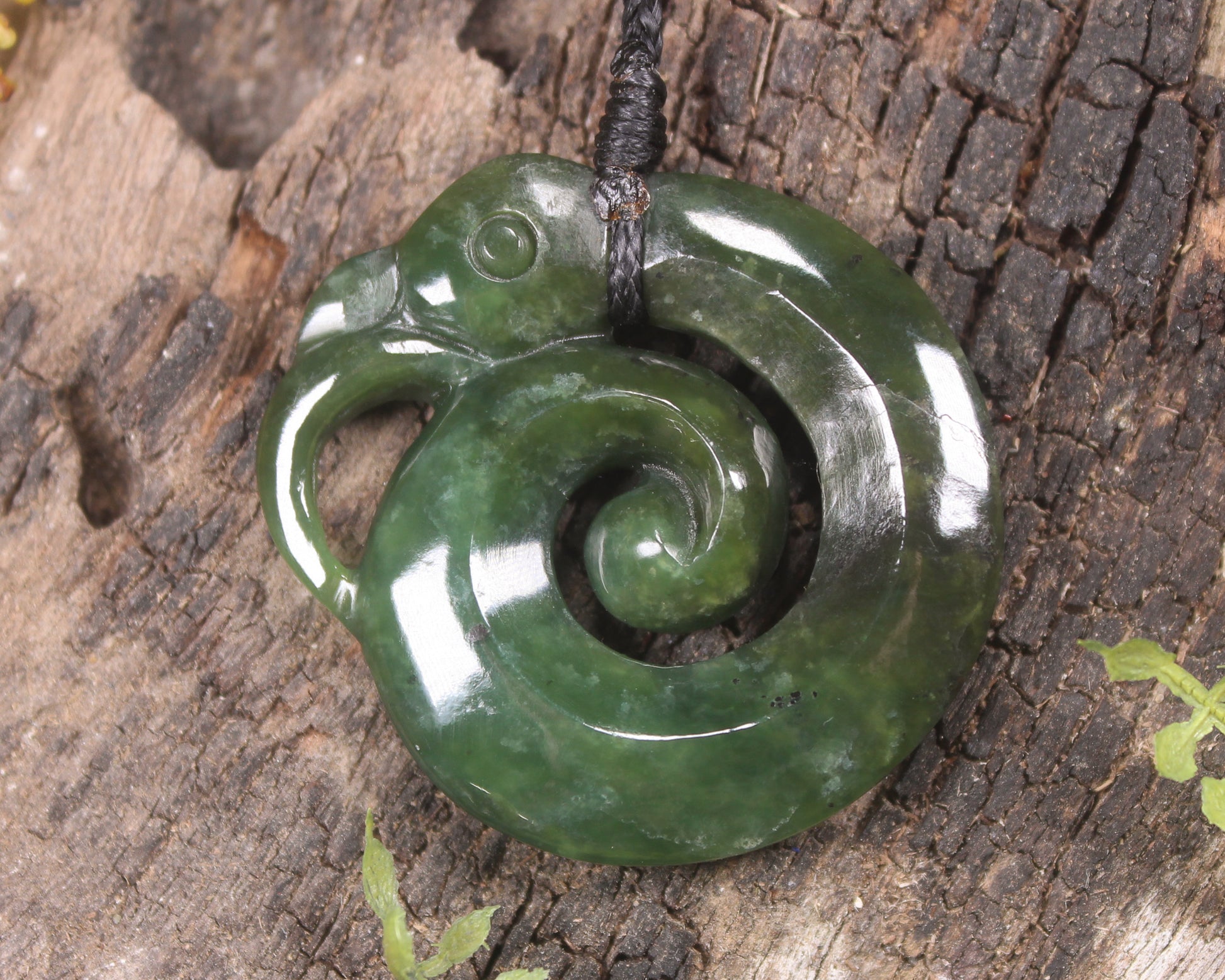 Koropepe carved from Kawakawa Pounamu - NZ Greenstone