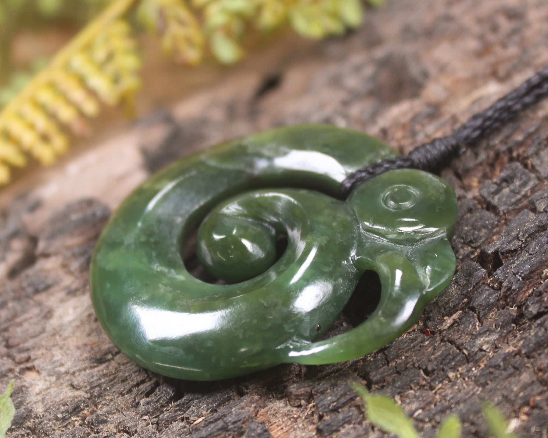 Koropepe carved from Kawakawa Pounamu - NZ Greenstone