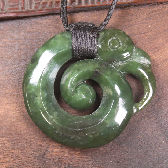 Koropepe carved from Kawakawa Pounamu - NZ Greenstone