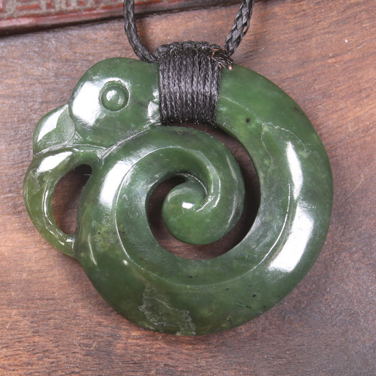 Koropepe carved from Kawakawa Pounamu - NZ Greenstone