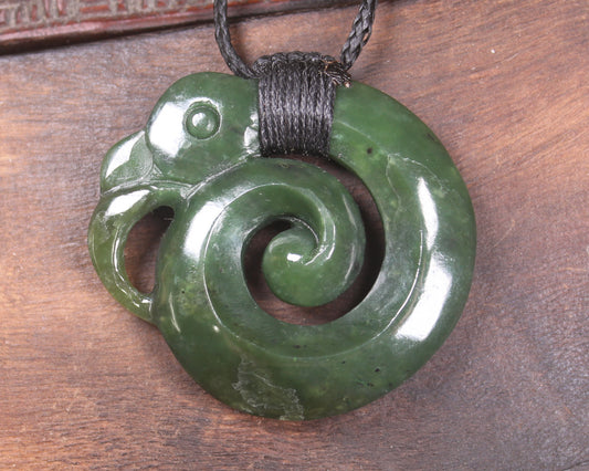 Koropepe carved from Kawakawa Pounamu - NZ Greenstone