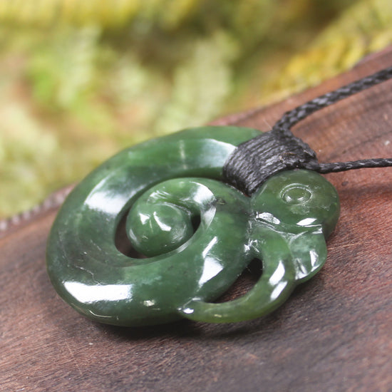 Koropepe carved from Kawakawa Pounamu - NZ Greenstone