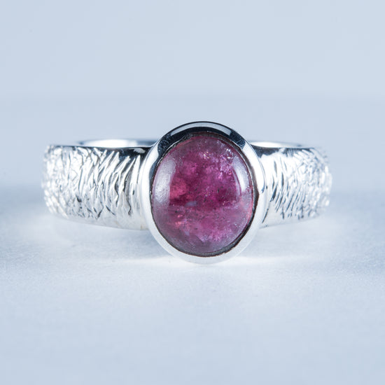 Pink Tourmaline Sterling Silver Ring