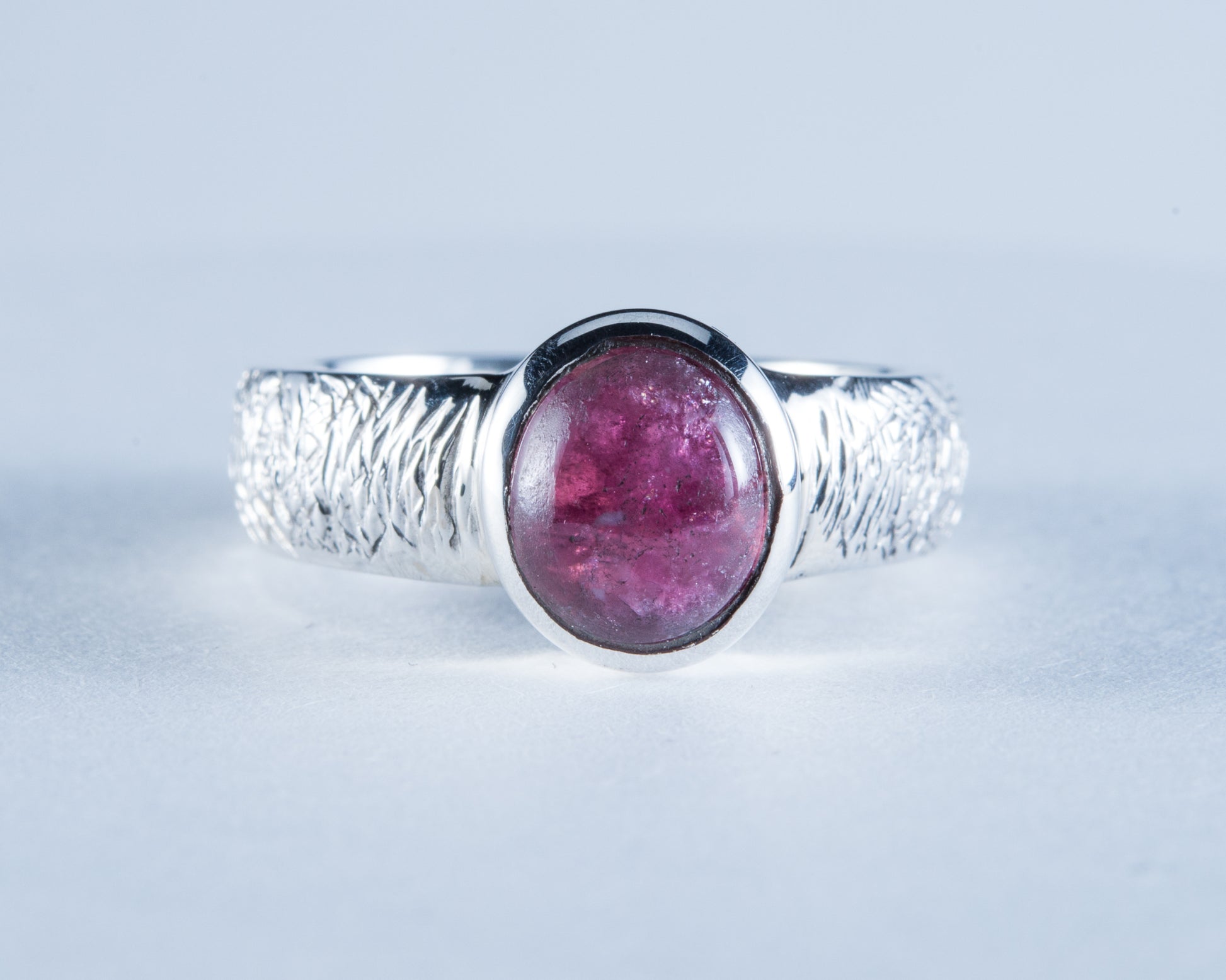 Pink Tourmaline Sterling Silver Ring