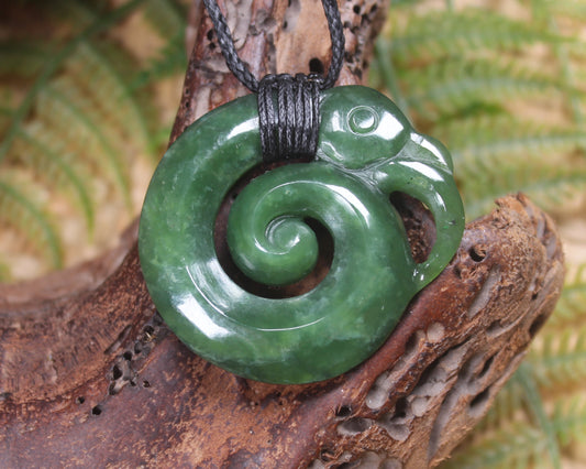 Koropepe carved from Hapopo Pounamu - NZ Greenstone