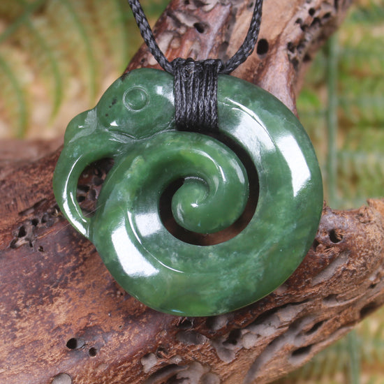 Koropepe carved from Hapopo Pounamu - NZ Greenstone