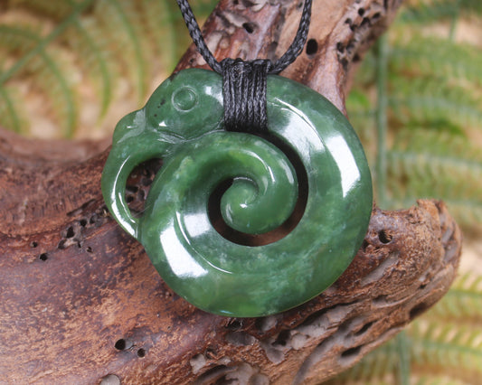 Koropepe carved from Hapopo Pounamu - NZ Greenstone