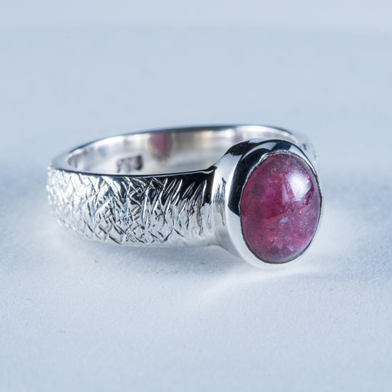 Pink Tourmaline Sterling Silver Ring