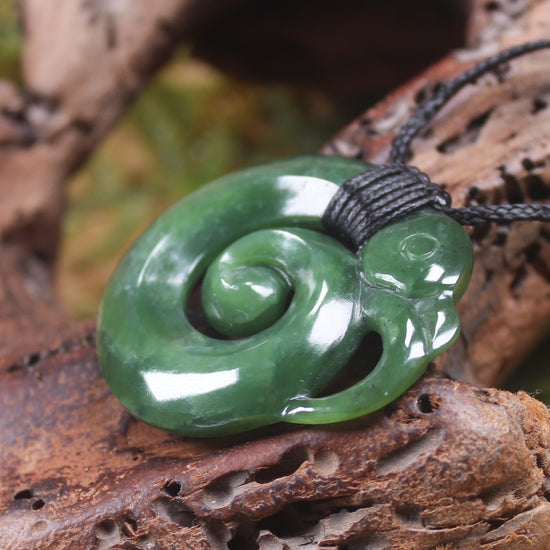 Koropepe carved from Hapopo Pounamu - NZ Greenstone
