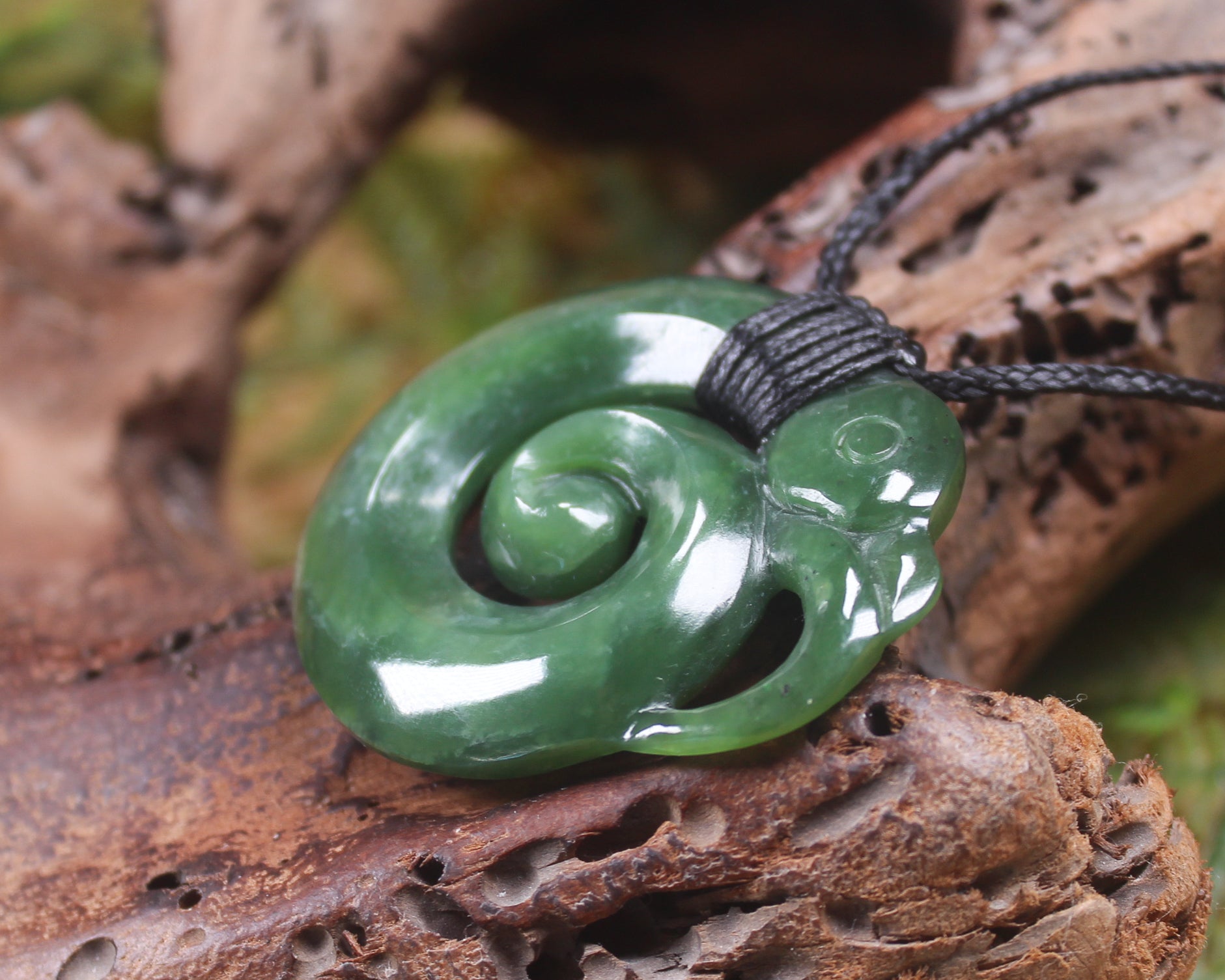 Koropepe carved from Hapopo Pounamu - NZ Greenstone