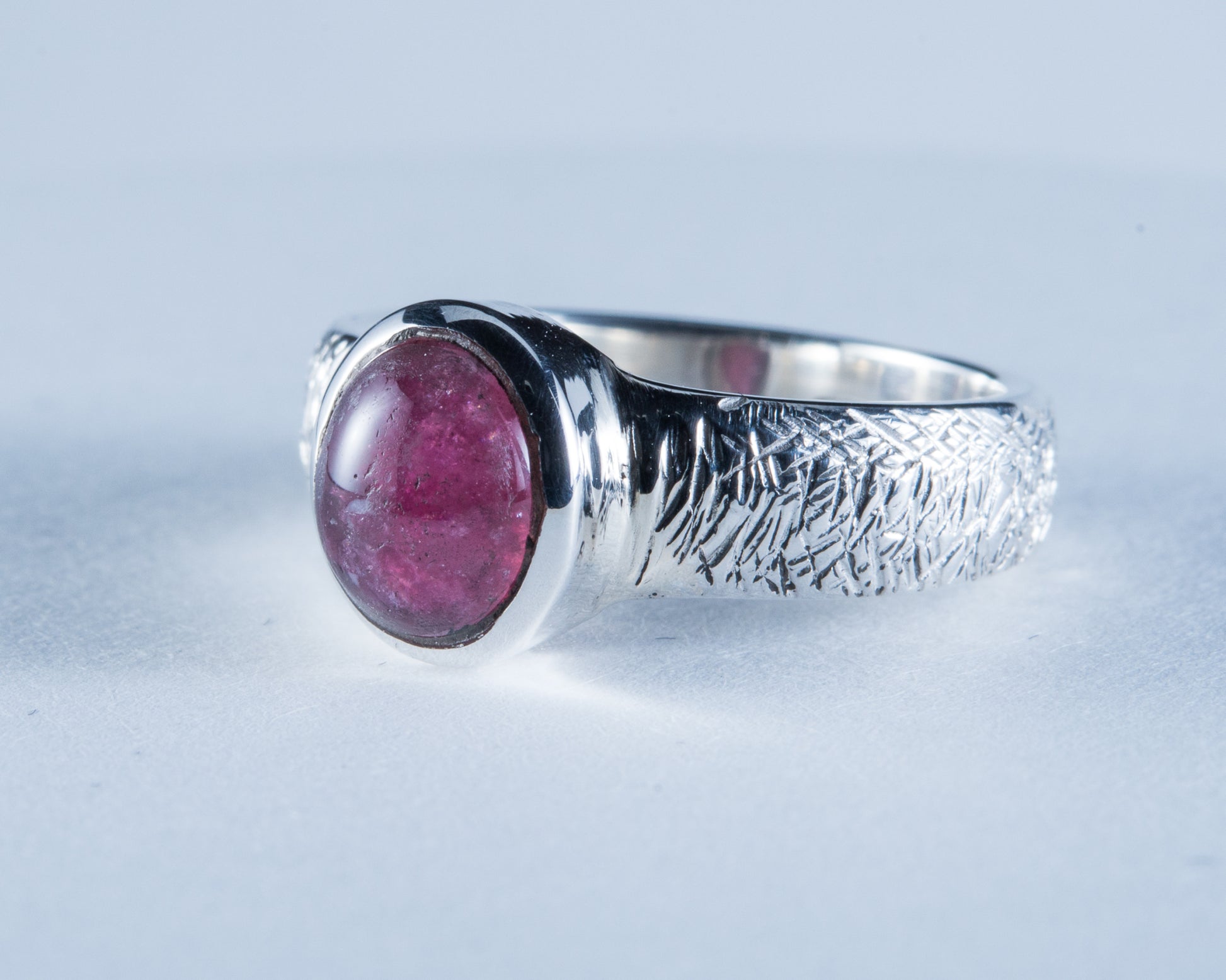 Pink Tourmaline Sterling Silver Ring