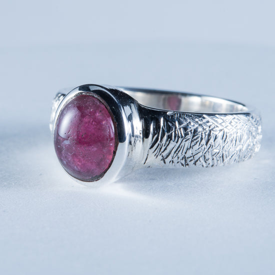 Pink Tourmaline Sterling Silver Ring